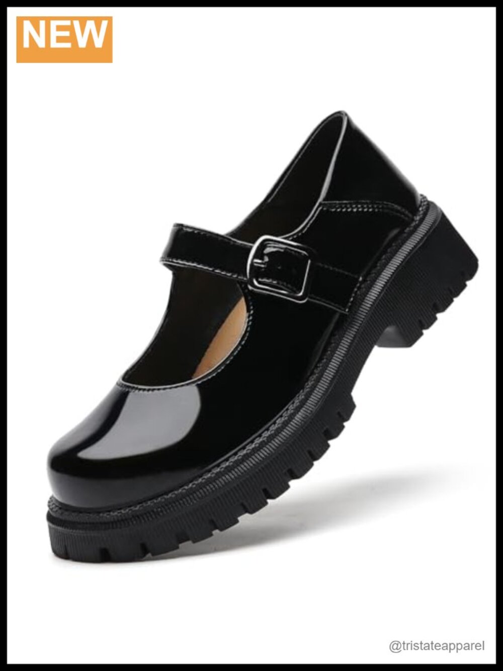 Women's Mary Jane Platform Shoes Leather Round Toe Non-Slip Memory Foam
